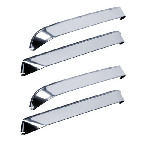 AVS 87-98 Ford F-250 Super Duty Ventshade Front & Rear Window Deflectors 4pc - Stainless - 14075