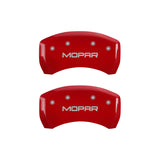 MGP 4 Caliper Covers Engraved Front & Rear MOPAR Red finish silver ch - 32016SMOPRD