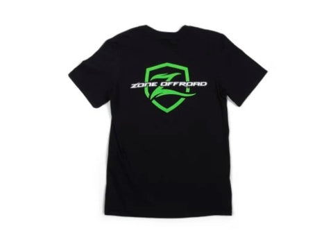 Zone Offroad Black Premium Cotton T-Shirt - Green Logo - 3XL - ZONU91603XL