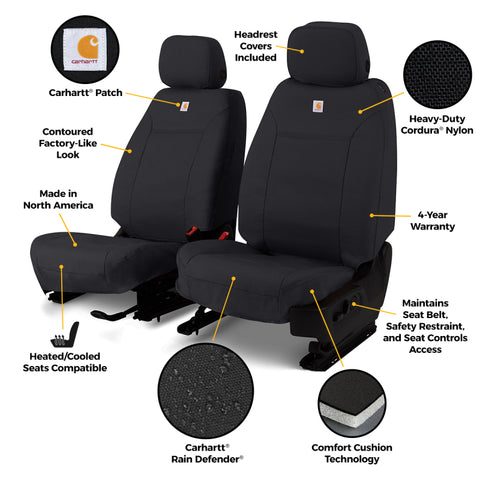 Covercraft 24-25 Jeep Wrangler Buckets Carhartt Super Dux Precision Fit Custom Front Row Seat Cover - GTJ4551ABCOBK