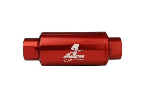 Aeromotive In-Line Filter - AN-10 size - 40 Micron SS Element - Red Anodize Finish - 12335