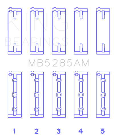 King Engine Bearings Suzuki J18K/J20A (Size +0.50mm) Main Bearing Set - MB5285AM0.5