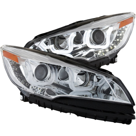 ANZO 2013-2015 Ford Escape Projector Headlights w/ U-Bar Chrome - 111325