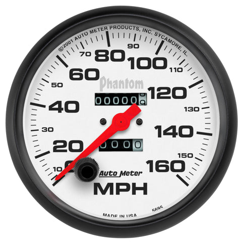 Autometer Phantom 5in 160 MPH In-Dash Mechanical Speedometer - 5895