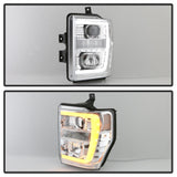 Spyder 08-10 Ford F-250 Ver 2 Proj Headlight - Switch Back Light Bar - Chrome - PRO-YD-FS08V2-SBLB-C - 5086211