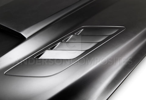 Anderson Composites 15-16 Ford Mustang (Excl. GT350/GT350R) Ram Air Fiberglass Hood - AC-HD15FDMU-AB-GF