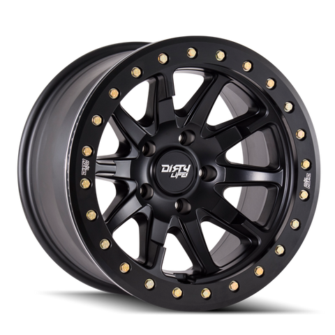 Dirty Life 9304 DT-2 20x9 / 5x139.7 BP / 12mm Offset / 87.1mm Hub Matte Black Wheel - Beadlock - 9304-2985MB12
