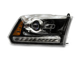 Raxiom 09-18 Dodge RAM 1500 LED Halo Headlights w/Switchback Turn Signals- Blk Housing (Clear Lens) - R111518