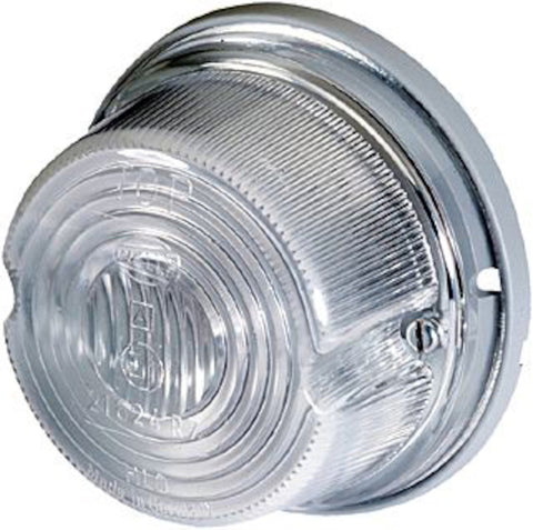 Hella 1259 White Side Marker Lamp w/ Chrome Base - 001259631
