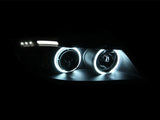 ANZO 2006-2008 BMW 3 Series E90-E91 Projector Headlights w/ Halo w/ LED Bar Black (CCFL) - 121335