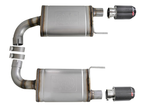 aFe MACH Force Xp SS Axle Back Exhaust System w/ Carbon Fiber Tips 15-17 Ford Mustang GT V8-5.0L - 49-43105-C