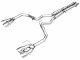 AWE 2024 Ford Mustang Dark Horse S650 RWD Track Edition Cat-Back Exhaust w/ Quad Chrome Silver Tips - 3020-42375
