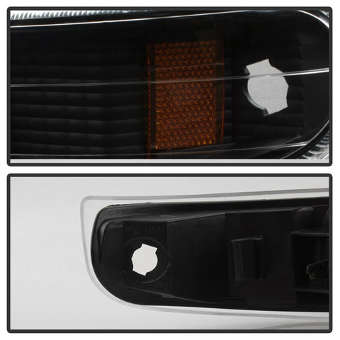 xTune Chevy Silverado 99-02 Amber Reflector Bumper Lights Black CBL-JH-CS99-AM-BK - 5064271