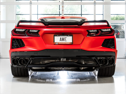 AWE Tuning 2020 Chevrolet Corvette (C8) Touring Edition Exhaust - Quad Diamond Black Tips - 3015-43159
