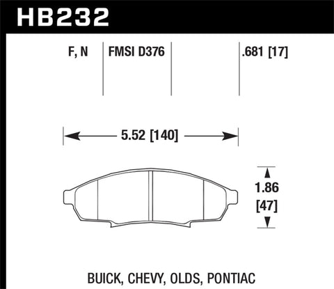 Hawk HPS Street Brake Pads - HB232F.681