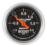 Autometer Sport-Comp Gauge Vac/Boost 2 1/16in -1 - +2 Bar Mechanical Sport-Comp - 3303-M2