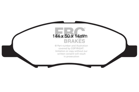 EBC 09-11 Nissan Versa 1.6 Redstuff Front Brake Pads - DP31832C