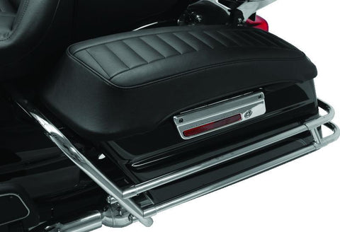 Mustang 80-07 Harley Early FL Touring Road King Saddlebag Lid Covers w/Blk Pearl Studs - Black - 77600