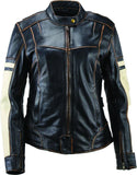 Kuryakyn Leather By River Road Dame Vintage Leather Jacket Black Womens - Small - 094388