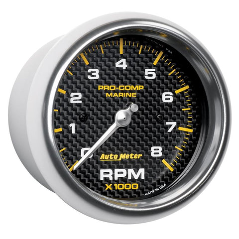 Autometer Marine Carbon Fiber 3-3/8in 8k RPM Tachometer - 200779-40