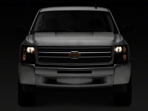 Raxiom 07-14 Chevrolet Silverado 1500 HD Axial OEM RepHeadlights- Chrome Housing- Smoked Lens - S122324