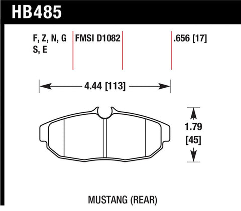 Hawk 08-09 Ford Mustang Bullitt / 05-12 GT / 07-08 Shelby GT HT-10 Race Rear Brake Pads - HB485S.656
