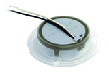 Hella 0500 Series Slim Line White 12V DC Round Soft LED Courtesy Light w/ White Plastic Rim - 980500041
