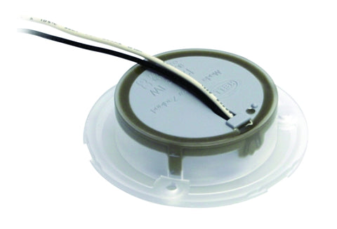 Hella 0500 Series Slim Line White 12V DC Round Soft LED Courtesy Light w/ White Plastic Rim - 980500041