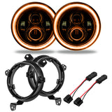 Oracle Jeep Wrangler JL/Gladiator JT 7in. High Powered LED Headlights (Pair) - Amber - 5769J-005