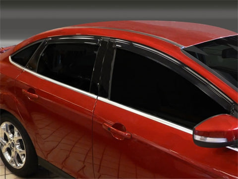 Stampede 2012-2015 Ford Focus Tape-Onz Sidewind Deflector 4pc - Smoke - 6197-2