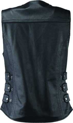 River Road Plains Leather Vest Black Womens - Small - 094412