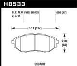 Hawk Subaru Tribeca / Legacy DTC-70 Race Front Brake Pads - HB533U.668
