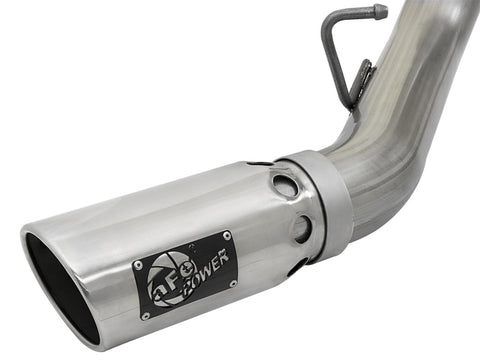 aFe Large Bore-HD 4in 409-SS DPF-Back Exhaust w/Dual Polished Tips 2017 GM Duramax V8-6.6L (td) L5P - 49-44086-P