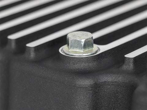 AFE Pro Series Engine Oil Pan Black w/Machined Fins; 11-16 Ford Powerstroke V8-6.7L (td) - 46-70322