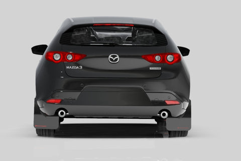 Rally Armor 19-26 Mazda3 Hatchback Black UR Mud Flap w/Red Logo - MF61-UR-BLK/RD