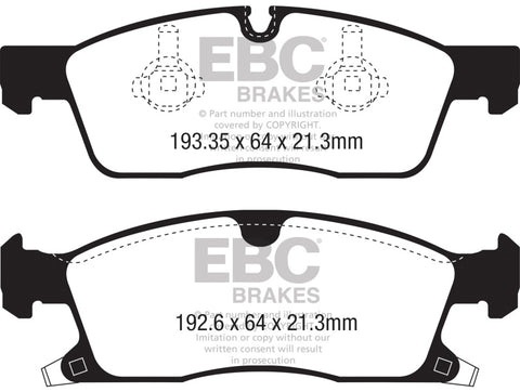 EBC 2016+ Jeep Grand Cherokee 3.6L Yellowstuff Front Brake Pads - DP42398R