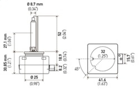 Hella Xenon D1S Bulb PK32d-2 85V 35W 4300k - D1S 4300 K
