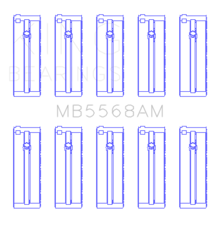 King Honda D16A/Y/Z H22A4 F23A (Size +0.25mm) Crankshaft Main Bearing Set - MB5568AM0.25