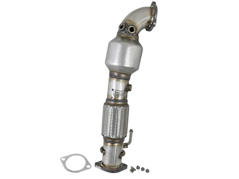 aFe Power Twisted Steel SS304 Downpipe 2.5in w/Cat 17-18 Hyundai Elantra L4-1.6L (t) - 48-37001-1HC