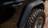 Bushwacker 18-21 Jeep Wrangler JL (2-Door & 4-Door) Flat Style Flares 4pc - Black - 11950-07