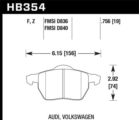 Hawk HPS Street Brake Pads - HB354F.756A
