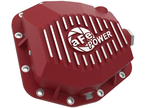 aFe 20-23 Jeep Gladiator JT (Dana M220) Pro Series Rear Differential Cover Red w/ Machined Fins - 46-71190R