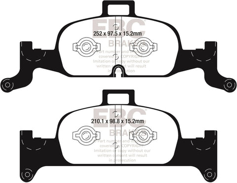EBC 2018+ Audi A4 Allroad Quattro 2.0L Turbo Yellowstuff Front Brake Pads - DP42290R