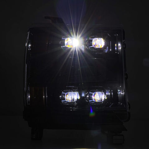 AlphaRex 16-18 Chevy 1500HD NOVA-Series LED Proj Headlghts Alpha BK Atv Lgt/SeqSig & DRL(Req 810023) - 880236