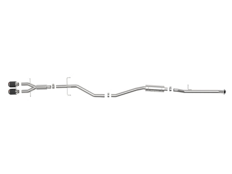 aFe Takeda 2.5in 304SS Cat-Back Exhaust System w/ Carbon Tips 17-20 Honda Civic Si Sedan I4 1.5L - 49-36619-C