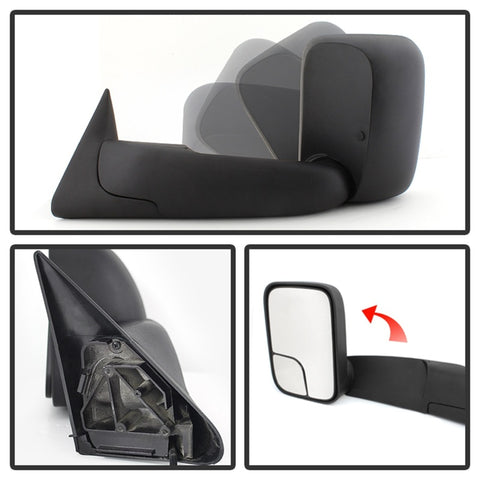 xTune Dodge Ram 94-01 Manual Extendable Manual Adjust Mirror Left MIR-DRAM94-MA-L - 9925054