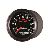 AutoMeter Gauge Pyrometer (Egt) 2-1/16in. 2000 Deg. F Stepper Motor Chevy Red Bowtie Black - 3645-00406