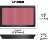 K&N 08 Ford Falcon FG Territory Drop In Air Filter - 33-2950