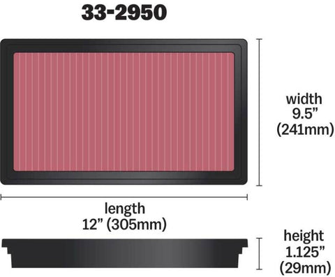 K&N 08 Ford Falcon FG Territory Drop In Air Filter - 33-2950