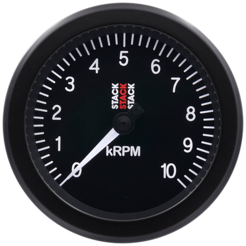 Autometer Stack Sport 88mm 0-10K RPM Tachometer - Black - ST100-010